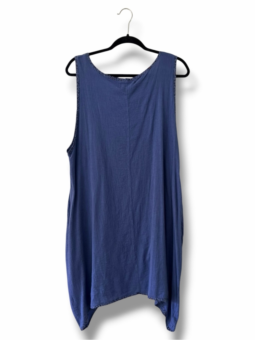NWT Blue Fish Azure Blue  Floral Trim Crinkle Gauze Pinafore Tunic BF Size 0 - Picture 5 of 10
